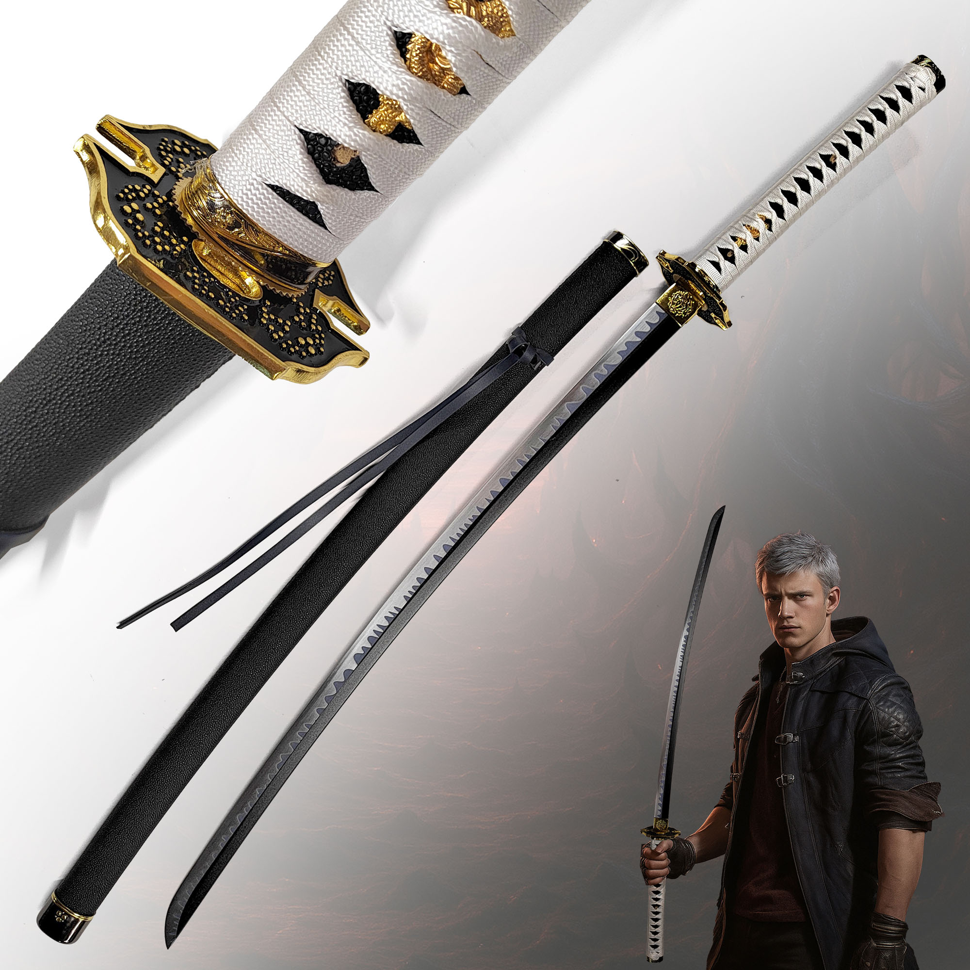 Devil May Cry 5 - Nero's Neues Schwert mit Scheide, Handgeschmiedete und scharfe Klinge